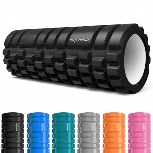 Image of KG Physio Foam Roller for Back, Legs & Arms - Ultra-Lightweight Foam Rollers for Muscles, 3 Massage Intensities, Essential to Release Deep Tension, Made from Durable EVA, 13" x 5" Long