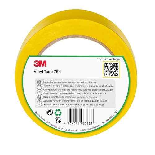 Image of 3M General Purpose Vinyl Tape 764i, 50 mm x 33 m, Yellow