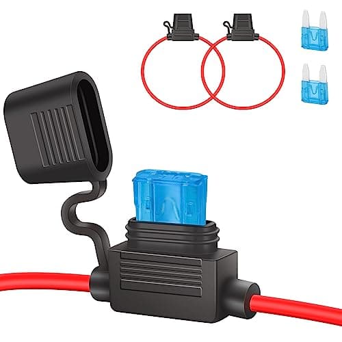 Image of JatilEr Inline Fuse Holder 12v Mini 2 Pcs, Blade 16AWG, Waterproof Copper Wire With 15A Fuse for Car/Truck/Motorcycle/Boat
