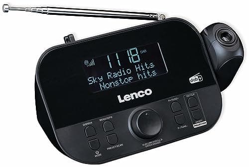Image of Lenco CR-615 DAB+ Projection Alarm Clock - Digital Clock Radio with DAB+ and PLL FM - 30 Station Memory - Two Alarm Times - 180 Degree Projector - 3.5 mm Connection - Black