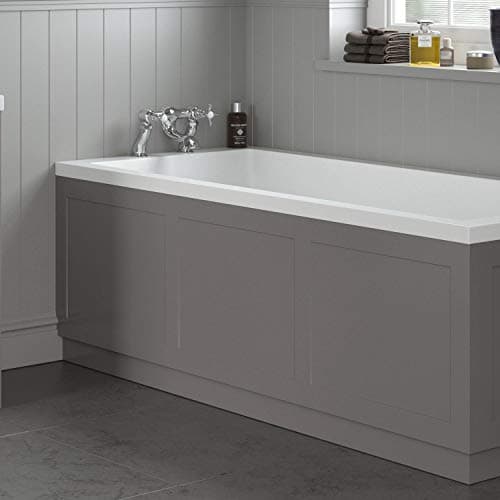 Image of Traditional Bathroom 1700mm Front Bath Panel 18mm MDF Wood Grey Plinth Easy Cut
