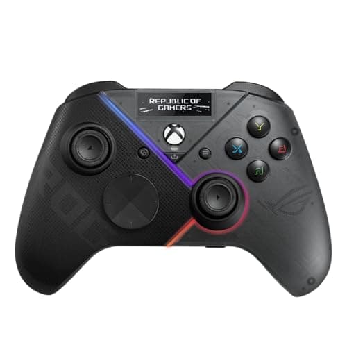 Image of ASUS ROG Raikiri Pro OLED Display, tri-Mode connectivity, remappable Buttons&triggers, 4 Rear Buttons, Step&Linear triggers, Adjustable Joystick Sensitivity, 3.5mm Jack with ESS DAC, for PC and Xbox