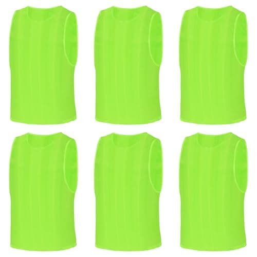 Image of BSBUY 6Pcs Kids Team Training Vest, Breathable Mesh Scrimmage Sleeveless Training Pinnies Training Bibs Quick-Dry Multi-Sports Bibs Sports Practice Vests for Soccer Basketball Practice