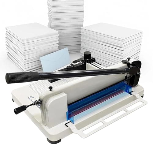 Image of A4 Heavy Duty Paper Cutter - 400 Sheet Capacity, 12" Guillotine Paper Cutter Trimmers with Metal Base, Solid HSS Blade for Cutting Paper/Photos/Soft PVC/Stack Paper/Cardstock/Leather