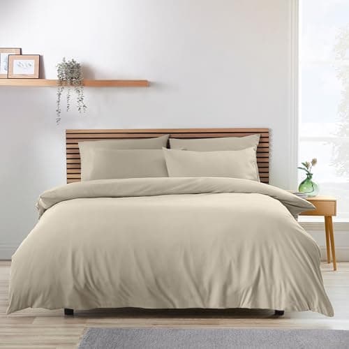 Image of Catherine Lansfield So Soft Easy Iron Single Duvet Cover Set Natural