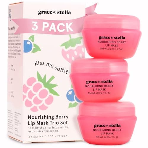 Image of Grace & Stella Award-Winning Berry Lip Mask - Overnight Lip Care Moisturizer & Treatment - Vegan 3-Pack of 20ml Tubes
