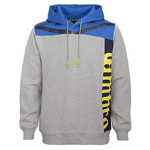 Image of Umbro Men's Split Logo Fleece Hoodie, Medium Grey Heather/Turkish Sea