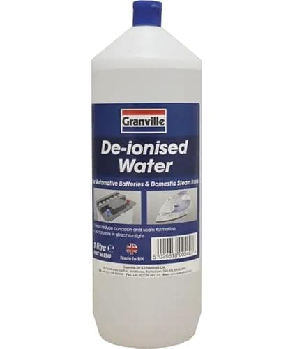 Image of De-Ionised Water, 1L, for Automotive Batteries, Steam Irons, High Purity Top-Up Solution, Made in UK