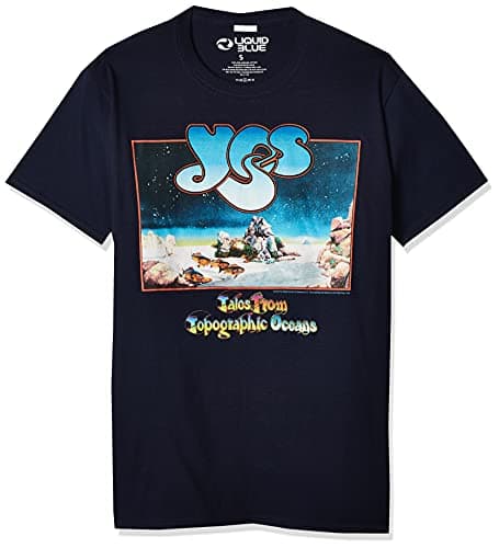 Image of Liquid Blue Unisex's Yes Tales from Topgraphic Oceans T-Shirt, Navy, S