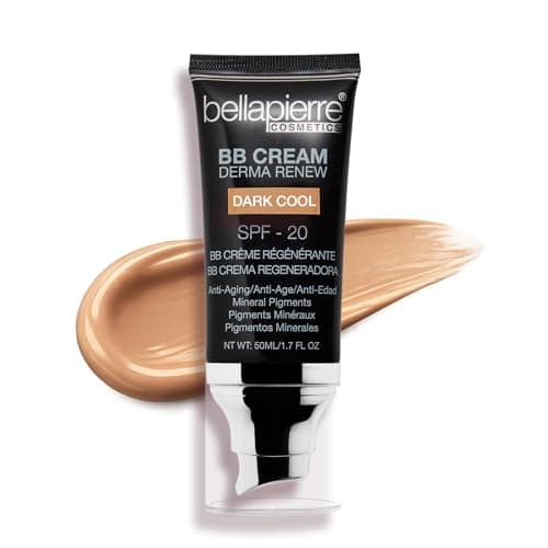 Image of Bellapierre BB Cream SPF 20 – Mineral Sunscreen & Liquid Foundation, Lightweight Tinted Moisturizer, Buildable Coverage, Matte Finish, Non-Toxic, Paraben-Free, Cruelty-Free – 48ML - Dark Cool
