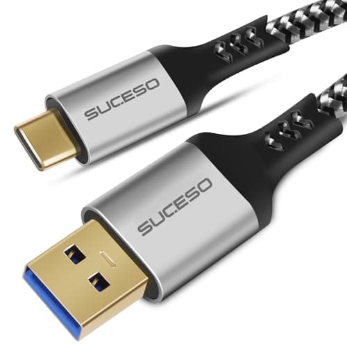 Image of SUCESO USB-C to USB 3.1 Gen2 1.6FT Data Cable - 10Gbps Transfer & 60W Fast Charging for Galaxy S23/S22, PS5, Huawei, LG V20, Pixel 7, External SSD, CarPlay, Android Auto