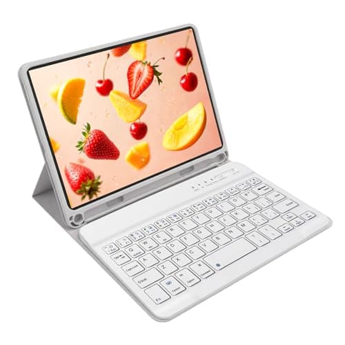 Image of Echocui Keyboard Case for iPad mini 5. 4. 3. 2. Generation 7.9 inch Case with Keyboard Stand Cover Magnetic Detachable Wireless Bluetooth QWERTY for iPad mini5/4/3/2/1,Light gray