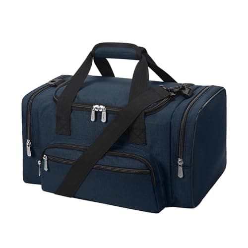 Image of ZZY Small Sports Duffle Bag, 25L Gym Bag, Carry On Holdall for Weekender Travel (Navy Blue, 25L)