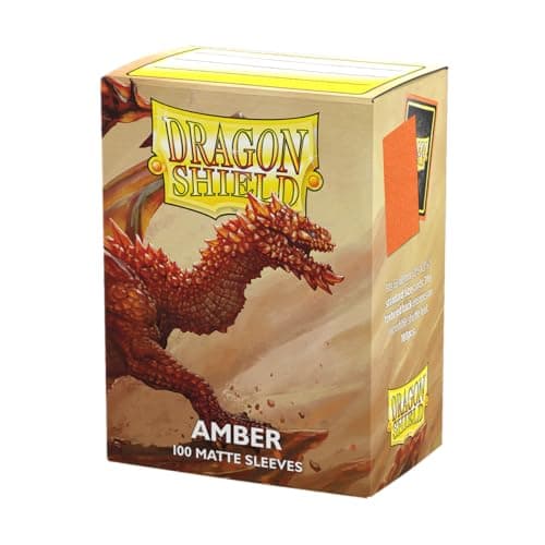 Image of Dragon Shield | Standard Size Card Matte Sleeves | 100 CT - Smooth & Tough Premium TCG Sleeves | Compatible with Pokemon, Flesh & Blood, One Piece & Magic the Gathering | Amber