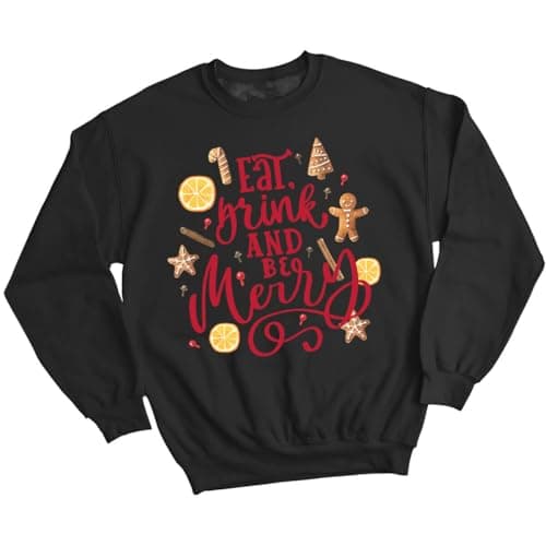 Image of D&T All I Want For Christmas Is Food Jumper Mens and Womens Sweatshirts #MC 4XL Black