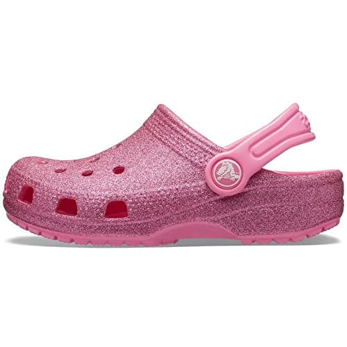 Image of Crocs Unisex Kids Classic Glitter Clog K Clogs, Pink Lemonade Rose, 13 UK Child