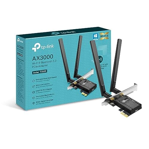 Image of TP-Link Archer TX55E AX3000Mbps Bluetooth 5.3 Dual-Band WiFi 6 PCIe Card with Two Antennas, Specialized Heatsink WiFi Adapter for PC, 1024-QAM, Ultra-Low Latency, Supports Windows 10/11(64bit)