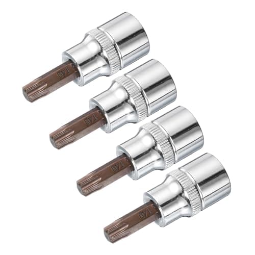 Image of sourcing map 4pcs 3/8" Drive x T40 Torx Bit Socket, S2 Steel Bits CR-V Sockets 48mm Length Use with Ratchet Wrench, Slide Bar, Extension Rod