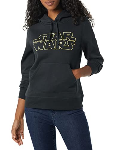 Image of Amazon Essentials Disney | Marvel | Star Wars | Princess Women's Fleece Sweater Hoodie Sweatshirts (Available in Plus Size), Star Wars Logo, L