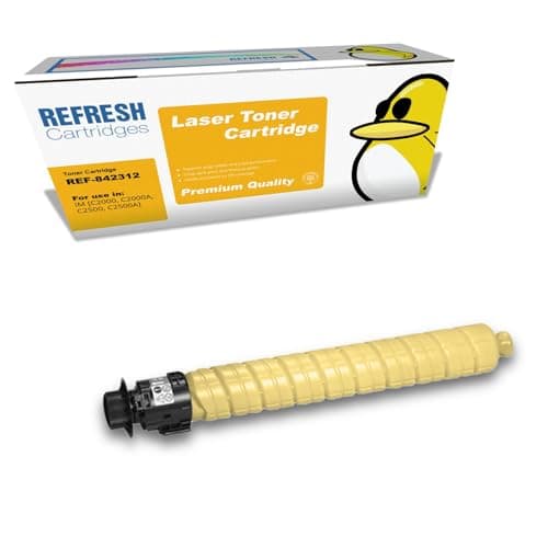 Image of Refresh Cartridges Remanufactured IM C2500 (842312) Yellow Toner Cartridge Replacement for Ricoh Printers