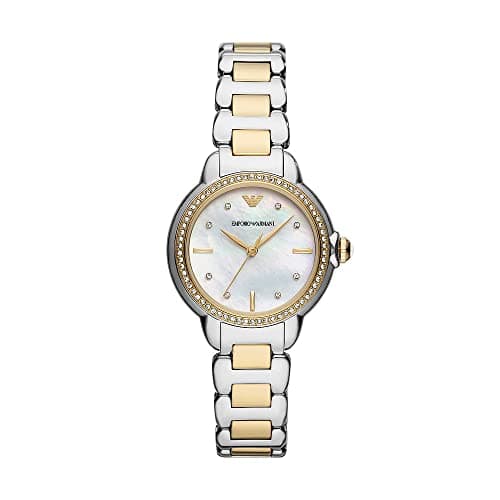 Image of Emporio Armani Watch for Women, Three Hand Movement, 32MM Silver Recycled Stainless Steel (at Least 50%) case with a Recycled Stainless Steel (at Least 50%) Strap, AR11524