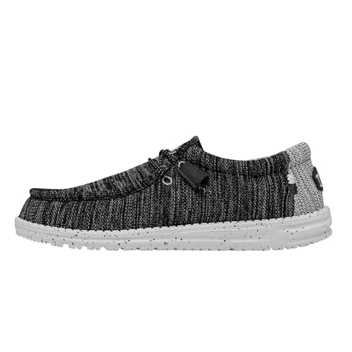Image of HEYDUDE - Men's Wally Stretch Mix Wally - Casual Slip-On Shoes - Moccasin Style, Meteorite, 7 UK
