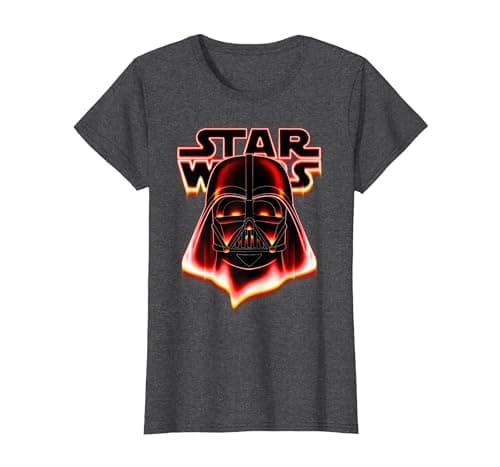 Image of Star Wars Darth Vader Red Glow Portrait T-Shirt, Women, Dark Heather Grey, X-Large