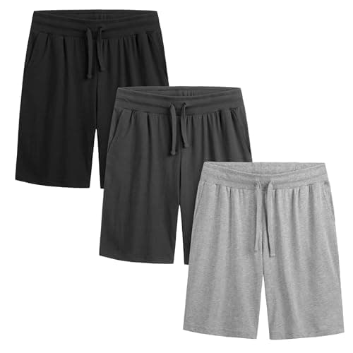 Image of The Essentials Wardrobe 3PK Mens Lounge Shorts - Grey/Black - X Large