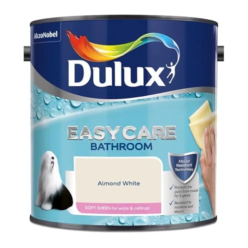 Image of Almond White Dulux Easycare Bathroom Soft Sheen Paint 2.5L – Moisture & Steam Resistant, Mould Protection, Washable Durable Finish for Bathroom Walls & Ceilings