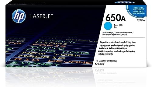 Image of HP CE271A 650A Original LaserJet Toner Cartridge, Cyan, Single Pack