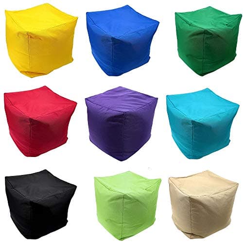 Image of ComfyTrends Waterproof Cube Bean Bag Indoor Outdoor Footstool Square Pouffe Medium Size 40 x 40 x 40 cm Beanbag (Teal, Medium (40 x 40 x 40 cm))
