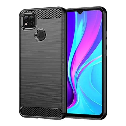 Image of Sidande Case for Redmi 9C/Redmi 10A/Redmi 9C NFC/Redmi 9 Activ Case, Ultra Slim Phone Cover with Shock-Absorption Carbon Fiber TPU Rubber Protective Cases for Xiaomi Redmi 9C Black