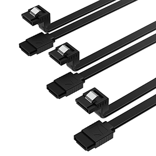 Image of SABRENT 6Gbps SATA III Cable (3 Pack), L Shape with Locking Latch for HDD/SSD, SATA I/II, 50 cm, Black