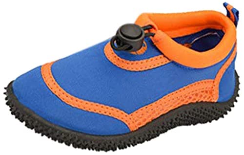 Image of Wet Shoes Kids Infant Size Aqua Beach Surf Water Swim for Boys & Girls (Blue & Orange, Numeric_8)