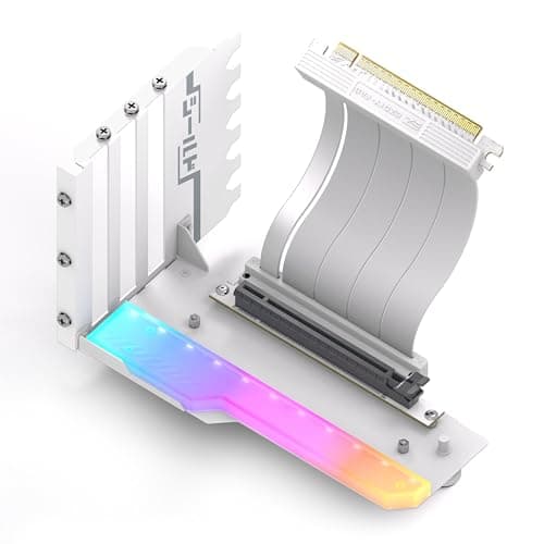 Image of EZDIY-FAB Vertical GPU Mount with High-Speed PCIE 4.0 Riser Cable, ARGB Module, 115mm/4.52in Flexible Extension, 90 Degree Connector, Only Compatible to Full-Opened PCIe Slots-White