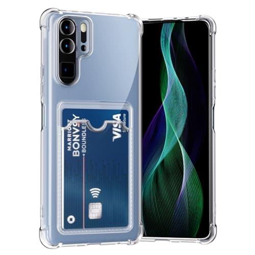 Image of AKABEILA Case for Huawei P30 Pro 2019 2020 Clear Slim Phone Case Soft TPU Wallet Case Bag Cover with Card Slot Holder Shockproof 6.47"
