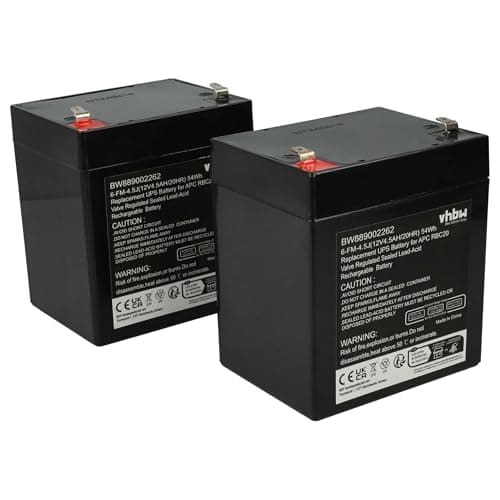 Image of vhbw 2x Battery compatible with APC RBC30, RBC46, RBC43, RT1245, RBC 44 UPS (4500 mAh, 12 V, AGM)