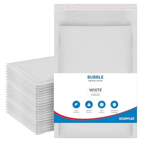 Image of UK SUPPLIES LIMITED A6 A5 A4 A3 (Pick Size & Qty) Padded White Bubble Envelopes Peal & Seal Packaging Bags Bubble Mailer Postal Wrap Envelope Parcel Mailers for Mailing Goods, A4 230mm x 340mm 50 Pack