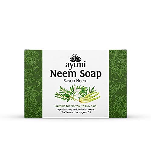 Image of Ayumi Neem & Tea Tree Soap | Acne Body Wash & Hand Wash Bar | Itchy Skin Relief Bar | Natural Wash for Athletes Foot Treatment | Shaving Soap & Mens Body Wash | 1 x 100g