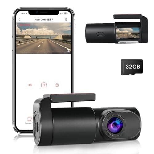 Image of DINGBLUE Dash-Cam-Front with SD Card 1080P Mini-WiFi-DashCam-for-Cars DVR Car Camera Dash with 0.96" mini screen,140° Wide Angle FOV,Parking Monitor,Super Night Vision,App Control,G-Sensor