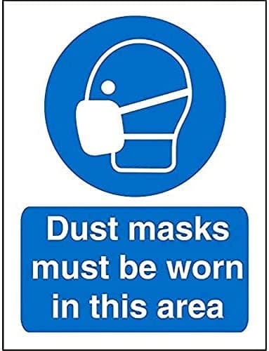 Image of Seco Dust Masks Must Be Worn in This Area Sign, 200mm x 300mm - 1mm Semi Rigid Plastic