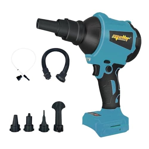 Image of Mellif Dust Blower for Makita Battery 18V, Cordless Air Blower with Brushless Motor, 3 Speeds 50000RPM, LED Lamp, 7 Multi-Use Accessories for PC Keyboard, Pool Toy (Battey NOT Included)