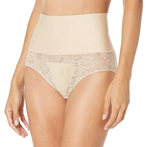 Image of Maidenform Women's Tame Your Tummy Shapewear Briefs, Transparent/Nude Lace, L UK