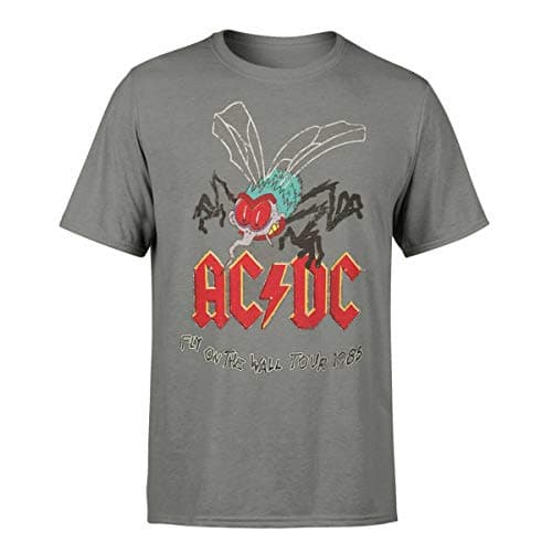 Image of AC/DC Fly On The Wall Tour ACDC Band T-Shirt Charcoal Gray