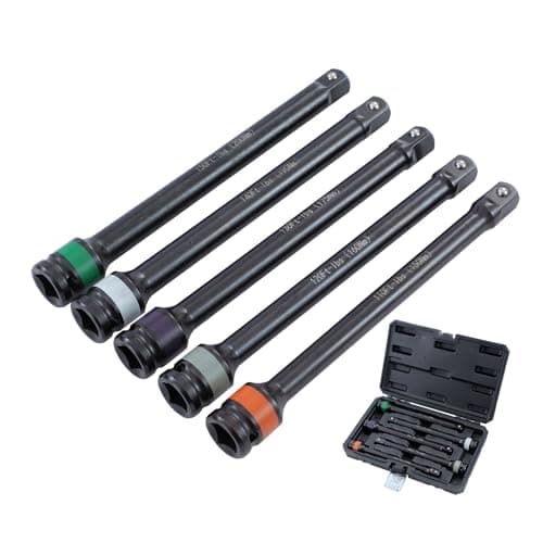 Image of KATSU 1/2 Inch Drive Torque Limiting Extension Bars 8 Inch/200mm 5 PCs 110-150 ft.-lb.Torque, Chrome Moly Steel, for Safely Locking Lug Nuts, Impact Torque Limiter Set 420371