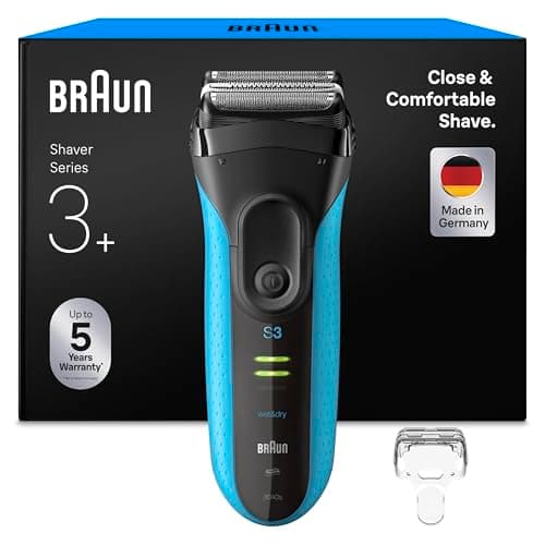 Image of Braun Series 3 ProSkin Electric Shaver, 3040si, Black/Blue - Wet & Dry Electric Razor for Men, Pop Up Precision Trimmer, Rechargeable, Cordless, Designed in Germany
