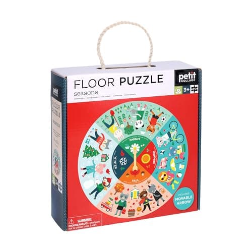 Image of Petit Collage: Seasons Floor Puzzle | Learn the Four Seasons | Includes 25 Jumbo Pieces and a Moveable Hand to Point to a New Season | Great for Ages 3+