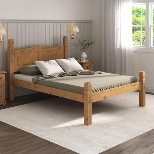 Image of Mews Corona Bed Frame Double Low Foot End 4ft6 Mexican Solid Pine