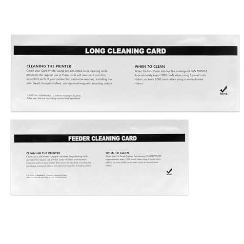 Image of 105999-701 12-Pack Cleaning Card 2 Piece Set for Zebra ZXP Series 7 ZXP7 ID Card Printer,12 Printer Path Cleaning Cards and 12 Feeder Cleaning Cards