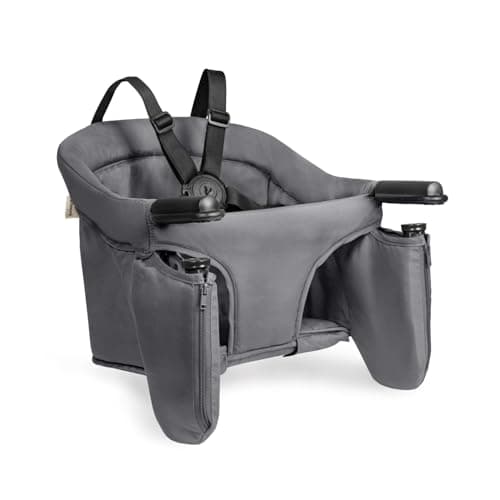 Image of Hauck Fix N Sit Portable Baby Table Seat - Clip-On Travel High Chair for Babies & Toddlers (6m+), Secure 5-Point Harness, Foldable Screw Attachment, Washable Seat Cover, Organiser Pocket